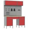 vidaXL Ensemble de placards de travail avec tiroir 8 pc Rouge