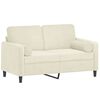 vidaXL Canap&eacute; 2 places avec oreillers d&eacute;coratifs cr&egrave;me 120 cm velours