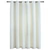 vidaXL Rideau occultant avec anneaux en m&eacute;tal Velours Cr&egrave;me 290x245 cm