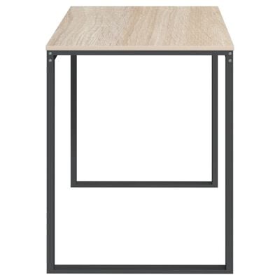 vidaXL Bureau d'ordinateur Noir et chêne 110x60x73 cm Aggloméré