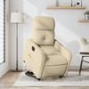 vidaXL Fauteuil inclinable électrique crème tissu