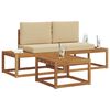 vidaXL Ensemble de canap&eacute;s d'ext&eacute;rieur avec coussin 3 pcs Naturel