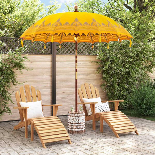 vidaXL Parasol balinais avec base Jaune 215 x 215 x 260 cm
