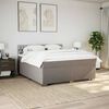 vidaXL Sommier &agrave; lattes de lit avec matelas Taupe 200x200 cm Tissu