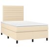 vidaXL Sommier &agrave; lattes de lit avec matelas cr&egrave;me 120x190 cm tissu
