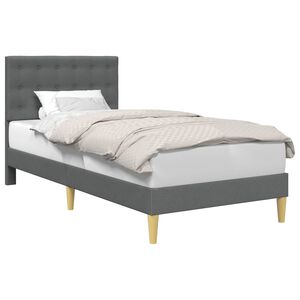 vidaXL Cadre de lit avec t&ecirc;te de lit Gris fonc&eacute; 80 x 200 cm Tissu