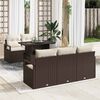 vidaXL Ensemble de canap&eacute; de jardin 6 pcs Marron Poly rotin