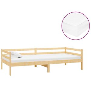 vidaXL Lit de repos avec matelas 90x200 cm Bois de pin massif