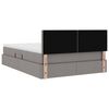 vidaXL Lit avec rangement et LED Taupe 140 x 190 cm Polyester
