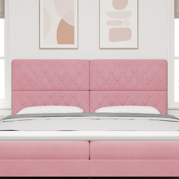 vidaXL T&ecirc;te de lit LED avec des lumi&egrave;res &agrave; LED Rose 200 cm Polyester