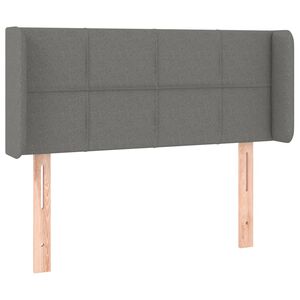 vidaXL T&ecirc;te de lit avec oreilles Gris fonc&eacute; 83x16x78/88 cm Tissu
