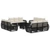 vidaXL Ensemble de canap&eacute; de jardin 13 pc Noir et blanc cr&egrave;me