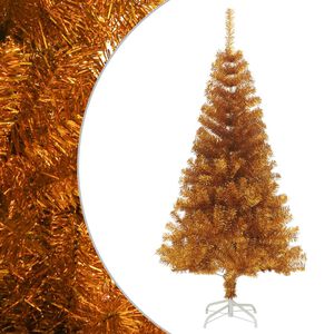 vidaXL Sapin de No&euml;l artificiel avec support Dor&eacute; 150 cm PET