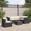 vidaXL Salon de jardin 6 pcs avec coussins Noir R&eacute;sine tress&eacute;e