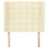 vidaXL T&ecirc;te de lit avec oreilles Cr&egrave;me 83x23x118/128 cm Similicuir