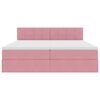 vidaXL Lit de Rangement avec matelas avec t&ecirc;te de lit Rose 90 x 200 cm