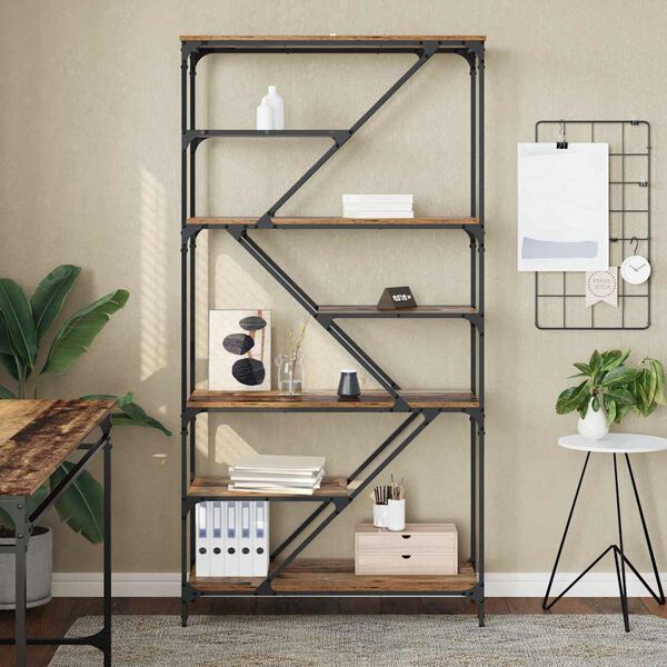 vidaXL &Eacute;tag&egrave;re Bois Ancien 91 x 36 x 176 cm Bois d'ing&eacute;nierie