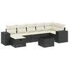 vidaXL Salon de jardin 8 pcs avec coussins noir r&eacute;sine tress&eacute;e
