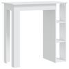 vidaXL Table de bar et &eacute;tag&egrave;re Blanc 102x50x103,5 cm Bois d'ing&eacute;nierie