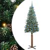 vidaXL Sapin de Noël mince avec 300 LED Vert et blanc 210 cm