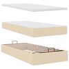 vidaXL Cadre de lit ottoman avec matelas crème 90x190 cm tissu