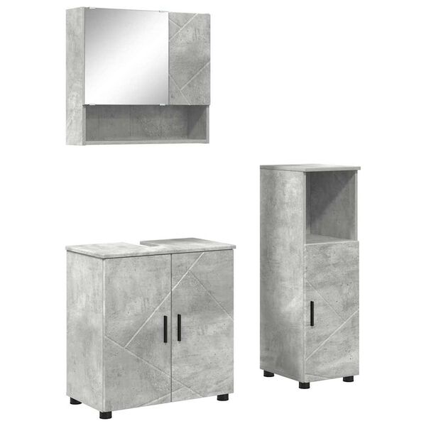 vidaXL Ensemble de mobilier de salle de bain 3 pcs Gris b&eacute;ton