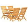 vidaXL Ensemble &agrave; manger de jardin 5 pcs Bois de teck massif