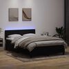 vidaXL Sommier &agrave; lattes de lit avec matelas et LED noir 160x220 cm velours
