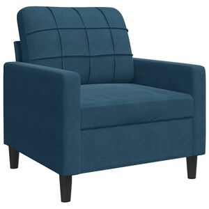 vidaXL Fauteuil Bleu 60 cm Velours