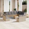 vidaXL Salon de jardin avec coussins 13 pcs beige r&eacute;sine tress&eacute;e