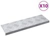 vidaXL Nez de marche 10 pc 60 x 18 x 2,5 cm Argent&eacute; Aluminium