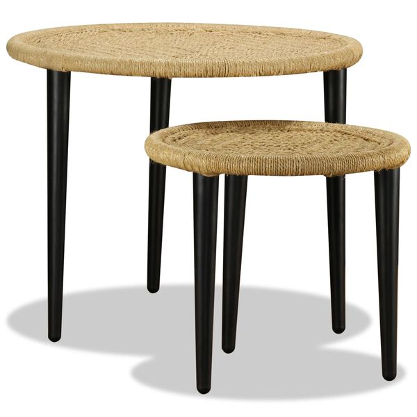 vidaXL Table basse 2 pcs jute naturelle