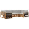 vidaXL Ensemble de canap&eacute;s d'ext&eacute;rieur 6 pc Naturel et gris clair