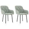 vidaXL Chaises &agrave; manger lot de 2 Gris clair Velours