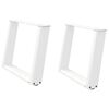 vidaXL Pieds de table basse en U 2 pi&egrave;ces Blanc 60 x (42-43) cm Acier