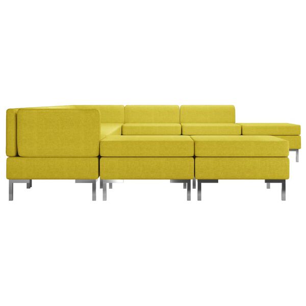 vidaXL Ensemble de canap&eacute;s 10 pcs Tissu Jaune