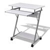 vidaXL Bureau d'ordinateur compact avec plateau &agrave; clavier Blanc
