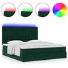 vidaXL Cadre de lit ottoman avec matelas vert fonc&eacute; 160x200 cm velours