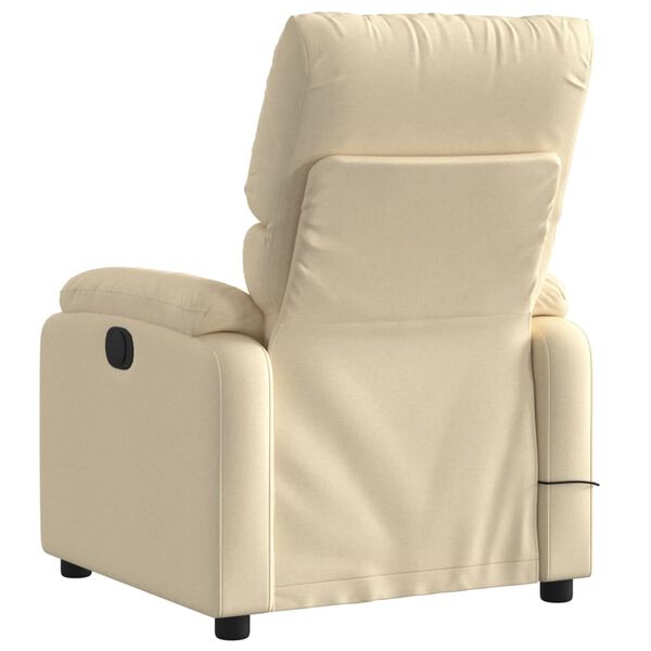 vidaXL Fauteuil de massage inclinable cr&egrave;me tissu