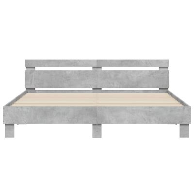 vidaXL Cadre de lit sans matelas gris béton 160x200 cm