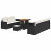 vidaXL Ensemble de canap&eacute; de jardin 10 pc Noir polyrotin