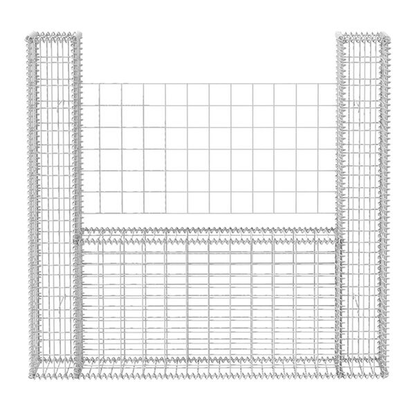 vidaXL Panier de gabion en forme de U Acier galvanisé 160x20x150 cm