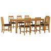 vidaXL Ensemble de salle &agrave; manger 9 pc Noir Bois de ch&ecirc;ne massif