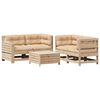 vidaXL Salon de jardin 5 pcs avec coussins Bois de pin massif