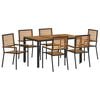 vidaXL Ensemble de salle &agrave; manger pour jardin 7 pc Noir et Marron