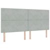 vidaXL T&ecirc;te de lit Gris clair 200 cm Velours