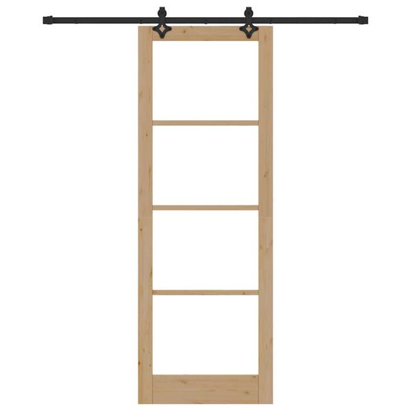 vidaXL Porte coulissante ORKDAL Naturel et Noir 83 x 232 cm