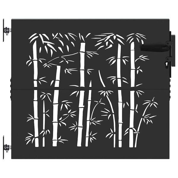 vidaXL Porte de Jardin Noir 85 x 100 cm Acier peint par poudre