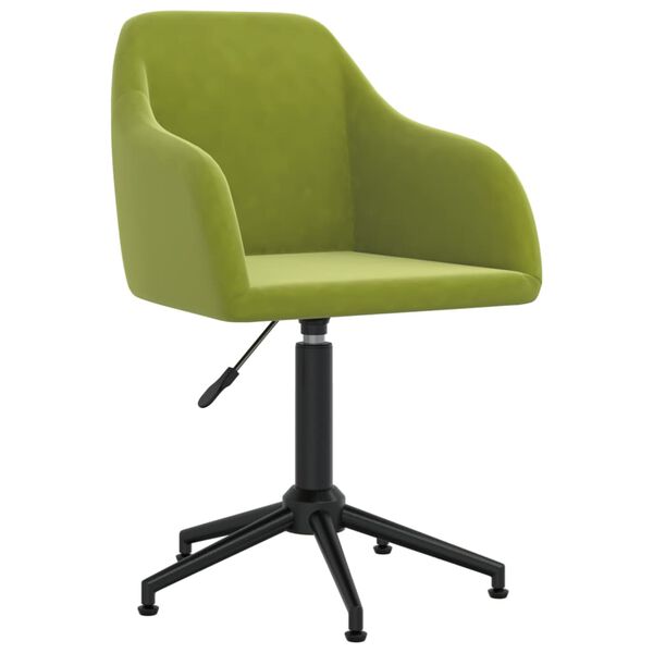 vidaXL Chaise pivotante de salle &agrave; manger Vert clair Velours