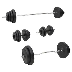 vidaXL Ensemble d'halt&egrave;res et de barres avec plaques 120 kg